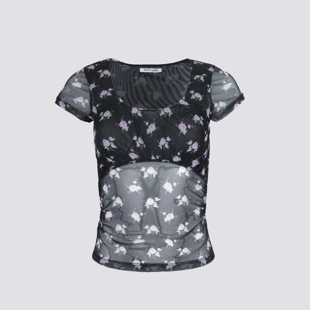 Sandy Liang Kiwi Top in Floral